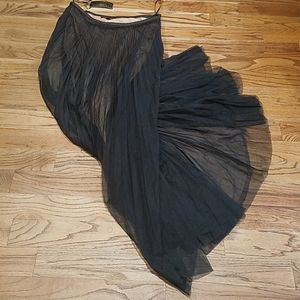Tadashi Shoji Sheer Black Maxi Skirt